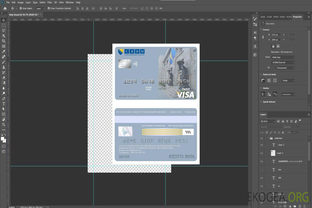 Carte visa de la banque centrale de Bosnie-Herzégovine template Carte visa de la banque centrale de Bosnie-Herzégovine template